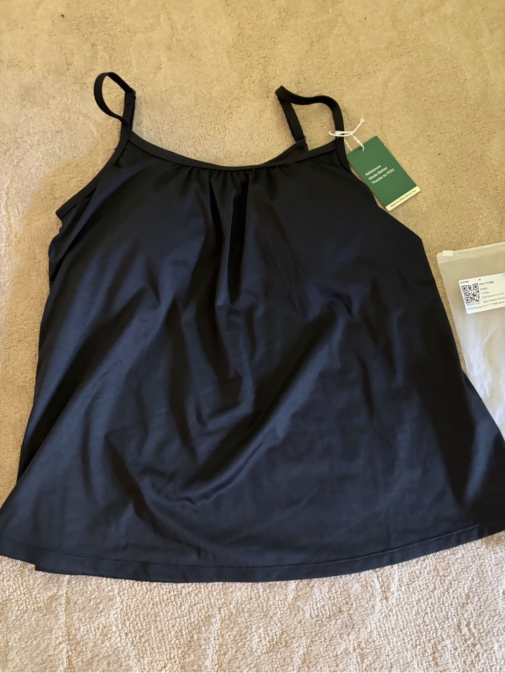 HALARA Black Adjustable-Strap Built In Bra Camisole.